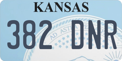 KS license plate 382DNR