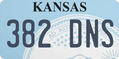 KS license plate 382DNS
