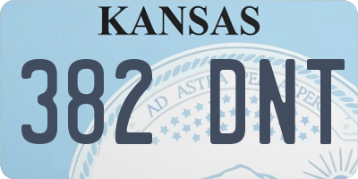 KS license plate 382DNT
