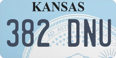 KS license plate 382DNU