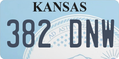KS license plate 382DNW