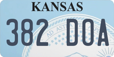 KS license plate 382DOA