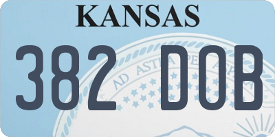 KS license plate 382DOB