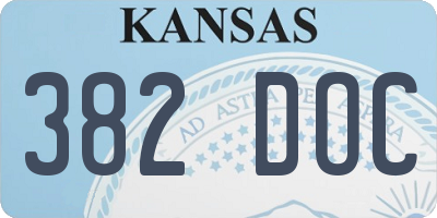 KS license plate 382DOC