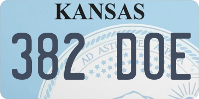 KS license plate 382DOE