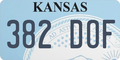 KS license plate 382DOF