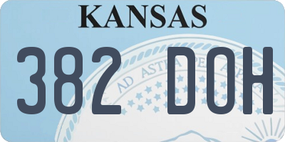 KS license plate 382DOH