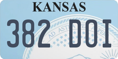 KS license plate 382DOI