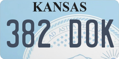 KS license plate 382DOK