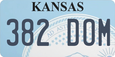 KS license plate 382DOM