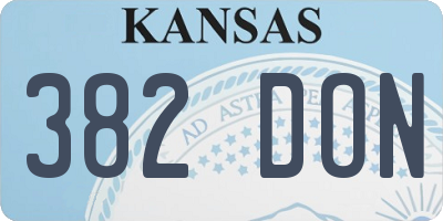 KS license plate 382DON