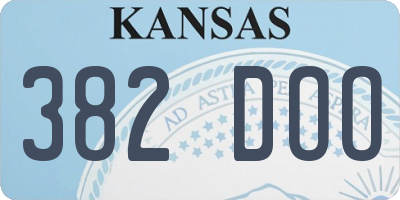 KS license plate 382DOO