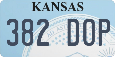 KS license plate 382DOP