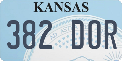 KS license plate 382DOR