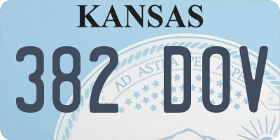 KS license plate 382DOV