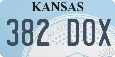 KS license plate 382DOX
