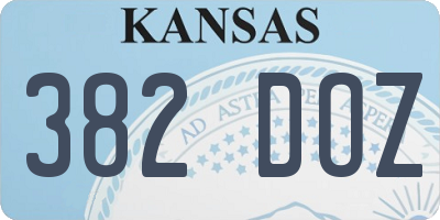 KS license plate 382DOZ