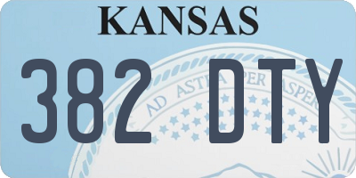 KS license plate 382DTY