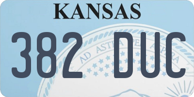KS license plate 382DUC