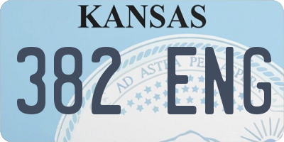 KS license plate 382ENG