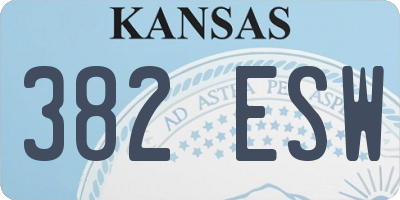 KS license plate 382ESW