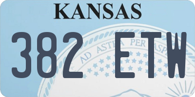 KS license plate 382ETW