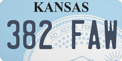 KS license plate 382FAW