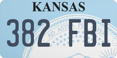 KS license plate 382FBI
