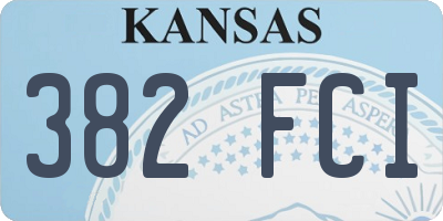 KS license plate 382FCI