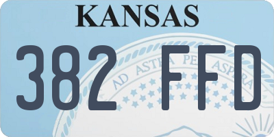 KS license plate 382FFD