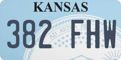 KS license plate 382FHW