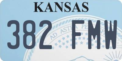 KS license plate 382FMW