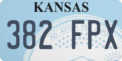 KS license plate 382FPX