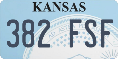 KS license plate 382FSF