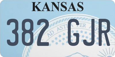 KS license plate 382GJR