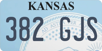 KS license plate 382GJS