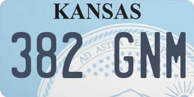 KS license plate 382GNM