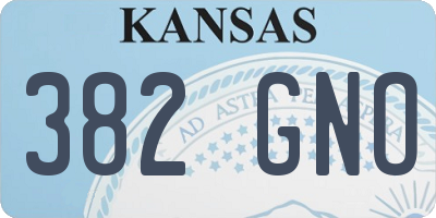 KS license plate 382GNO
