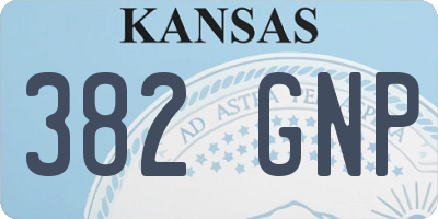 KS license plate 382GNP