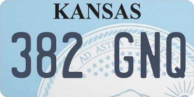 KS license plate 382GNQ