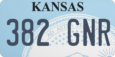 KS license plate 382GNR
