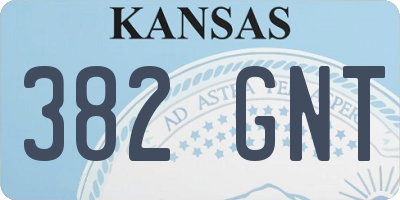 KS license plate 382GNT
