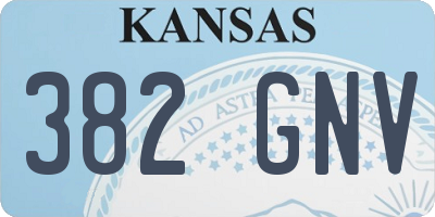 KS license plate 382GNV