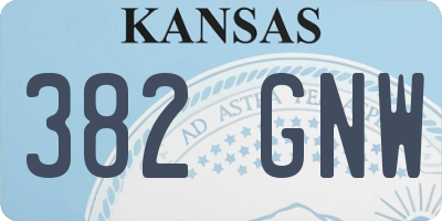 KS license plate 382GNW