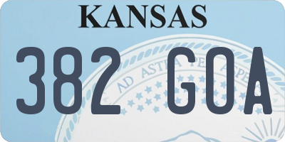 KS license plate 382GOA