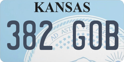 KS license plate 382GOB