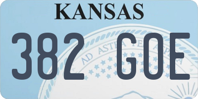 KS license plate 382GOE