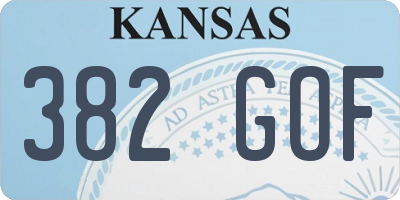 KS license plate 382GOF