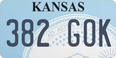 KS license plate 382GOK