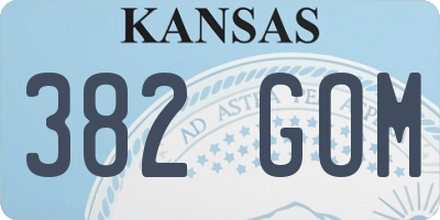 KS license plate 382GOM